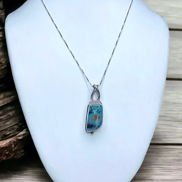 🌺Unique Sarda Sterling & Agate Necklace - Picture 3 of 14